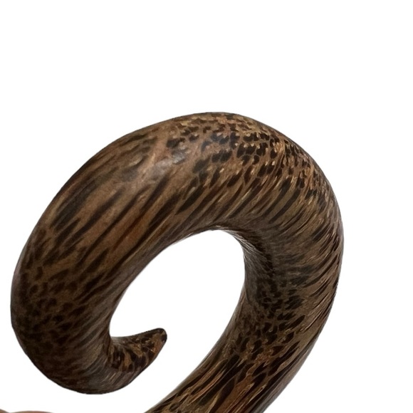 12mm Natural Wood Spiral Ear Gauge Expander Stretcher Hanger NEW | Unisex - Picture 2 of 2